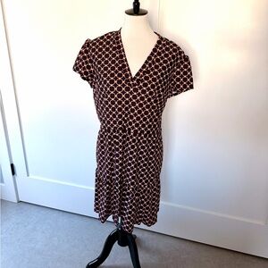 Jude Connally Tiered Short Sleeve Black Pink Jude Cloth Dress XL